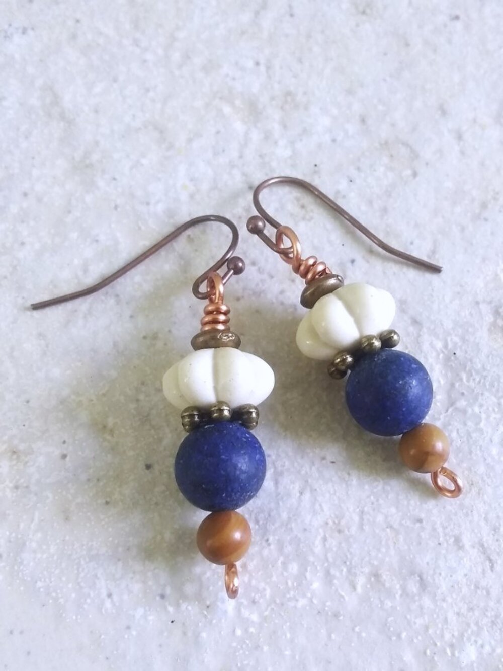 Handmade Beaded Fall & Winter Earrings! Boho CottageCore Festival Pumpkin Denim
